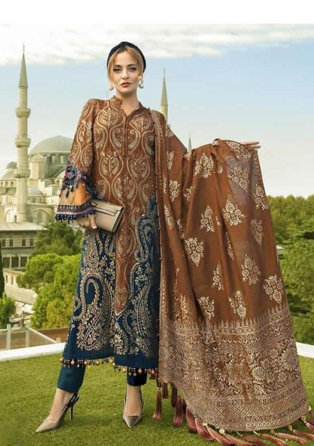 MARIA B LAWN 071-A TO 071-D SERIES BY HAZZEL PURE COTTON PRINT WORK PAKISTANI DRESSES