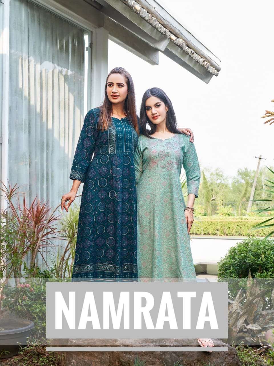 NAMRATA BY RANGJYOT 1001 TO 1010 SERIES RAYON PRINT WORK LONG KURTIS