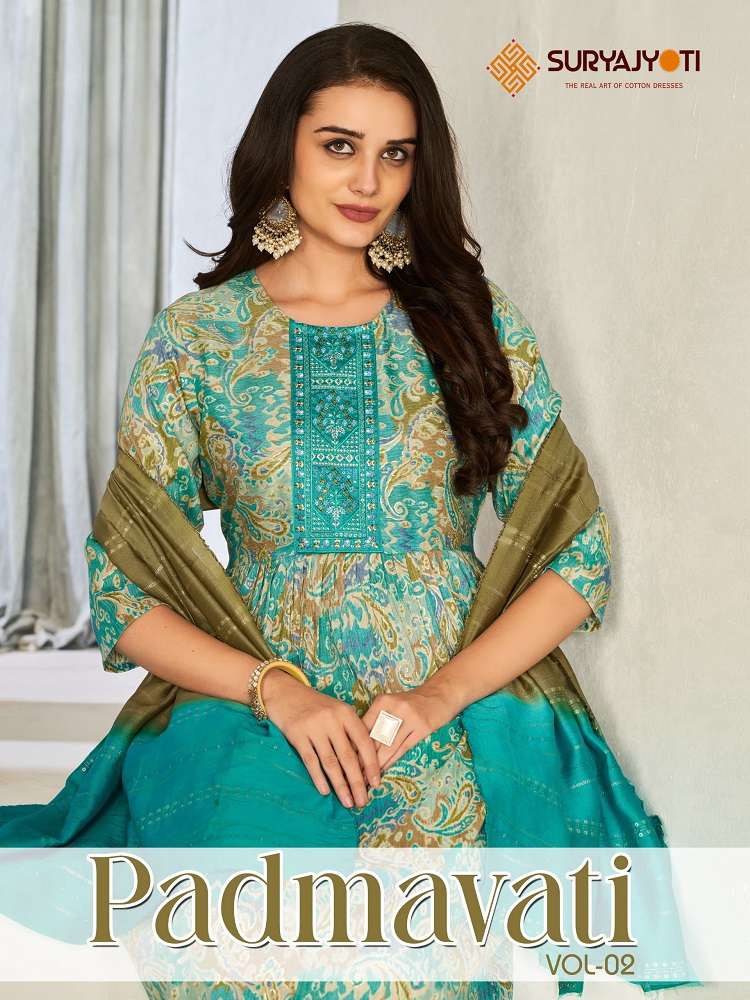 PADMAVATI VOL-2 BY SURYAJYOTI 2001 TO 2010 SERIES RAYON PRINT WORK READYMADE DRESSES