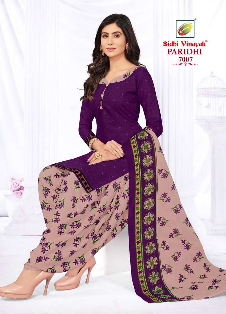 PARIDHI VOL-7 BY SIDHI VINAYAK 7001 TO 7012 SERIES PURE COTTON PRINT READYMADE DRESSES