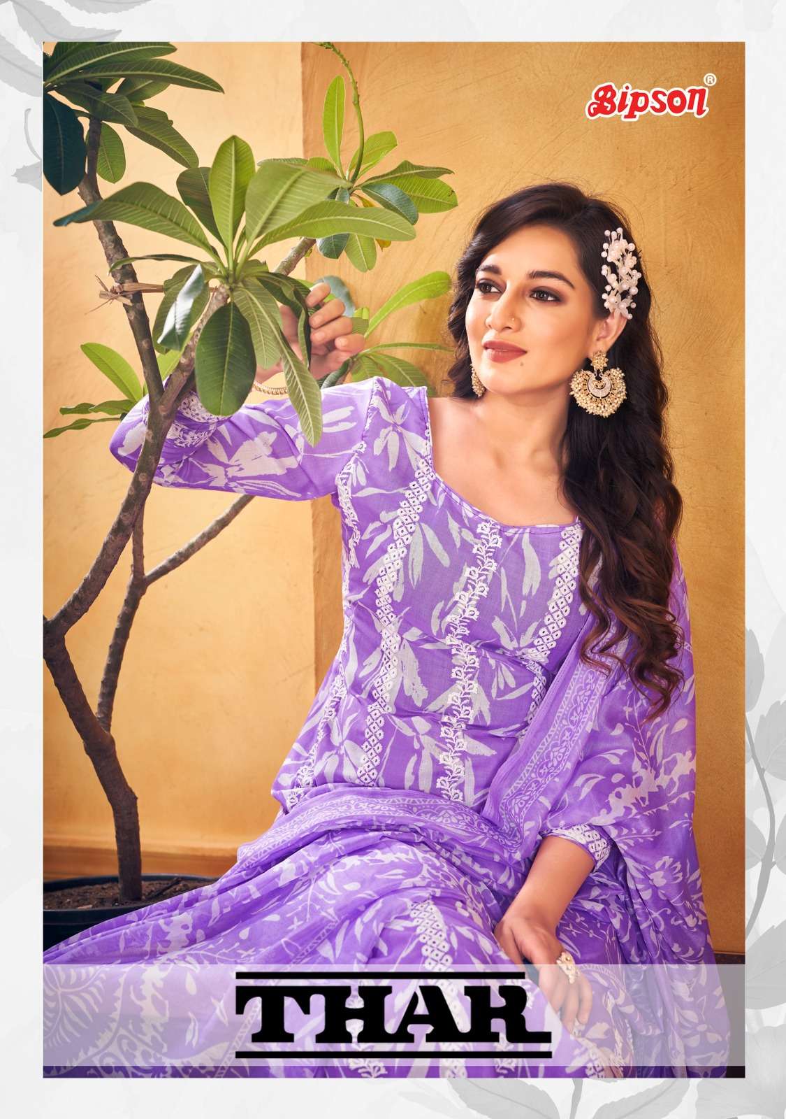 THAR 2240-A TO 2240-D SERIES BY BIPSON COTTON PRINT EMBROIDERY WORK DRESSES