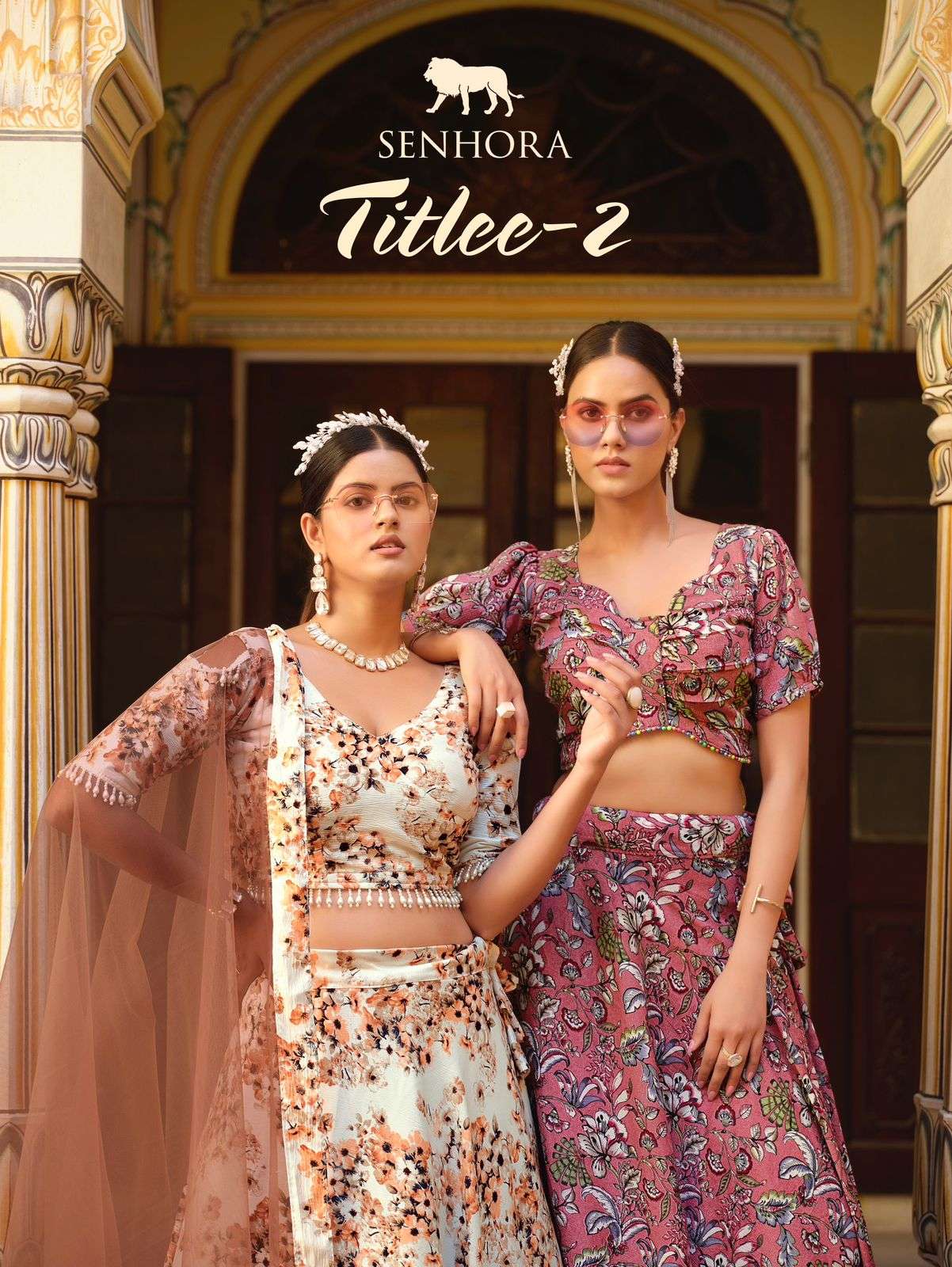 TITLEE VOL-2 BY SENHORA 3015 TO 3018 SERIES CRUSHED SILK PRINT WORK LEHENGAS