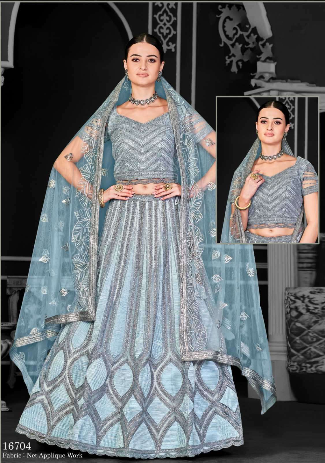 BONANZA VOL-2 BY MAHOTSAV 16704 TO 16712 SERIES NET WITH HEAVY WORK LEHENGAS