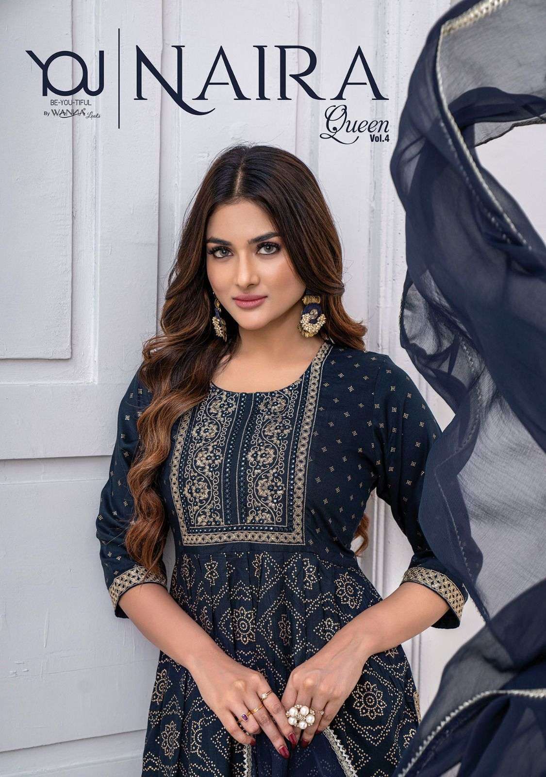 NAIRA QUEEN VOL-4 BY YOU 401 TO 404 SERIES RAYON PRINT WORK READYMADE DRESSES
