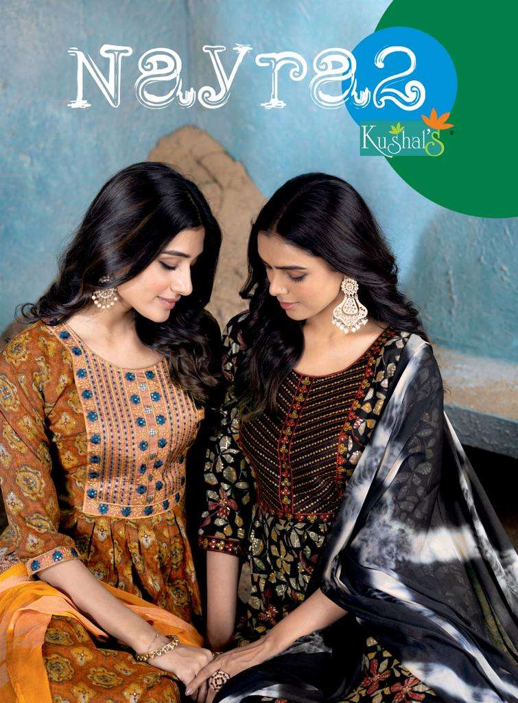 NAYRA VOL-2 BY KUSHALS 25201 TO 25210 SERIES RAYON CAPSULE PRINT WORK READYMADE DRESSES