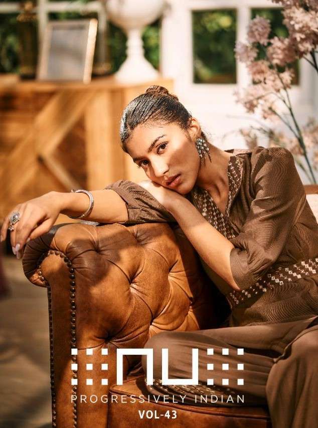 NU VOL-43 BY AQSAWHOLESALE 4301 TO 4306 SERIES VISCOSE SILK WORK CO-ORD SET