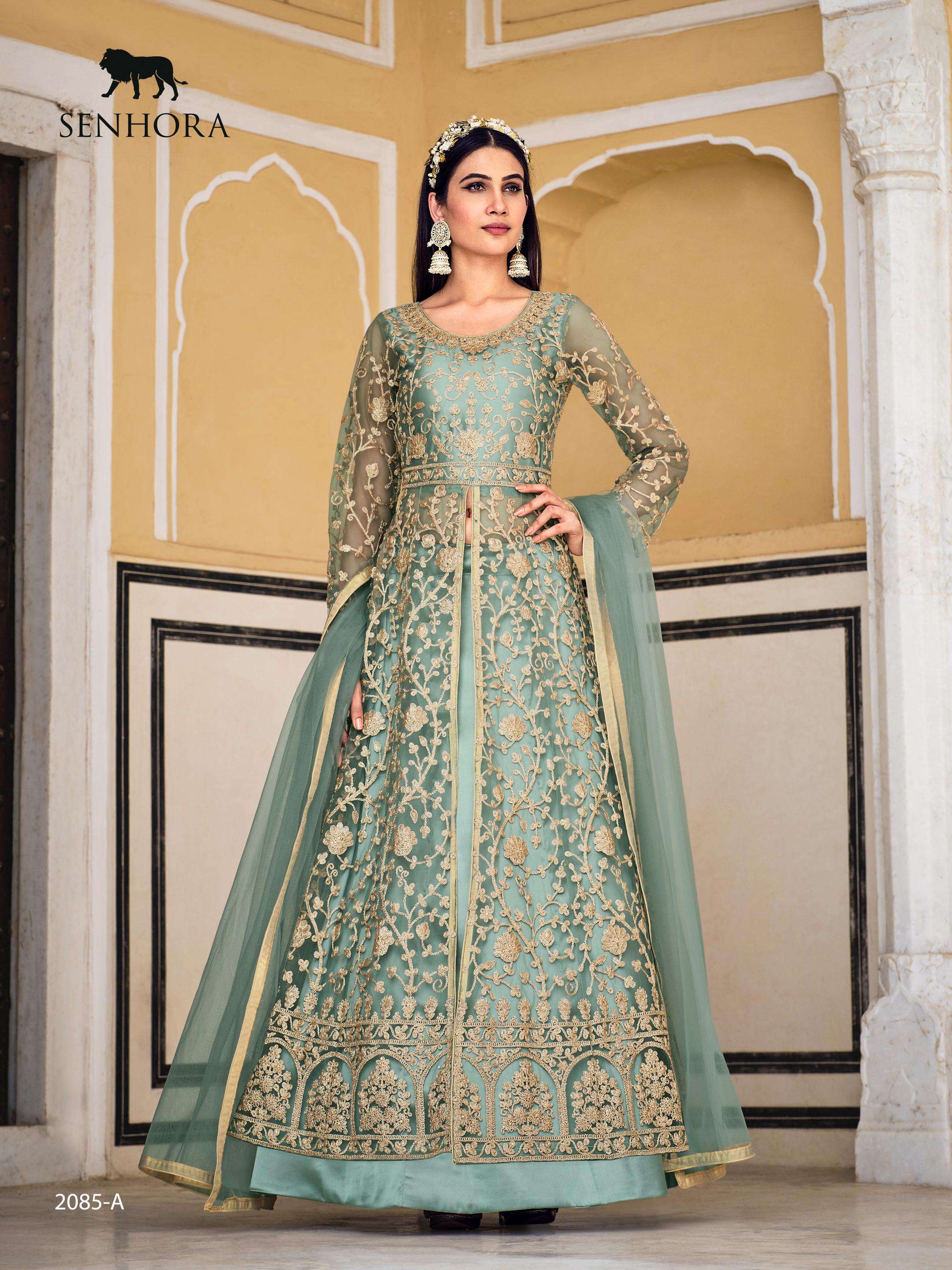 SAMARA 2085-A TO 2085-C SERIES BY SENHORA PURE BUTTERFLY NET HEAVY WORK DRESSES
