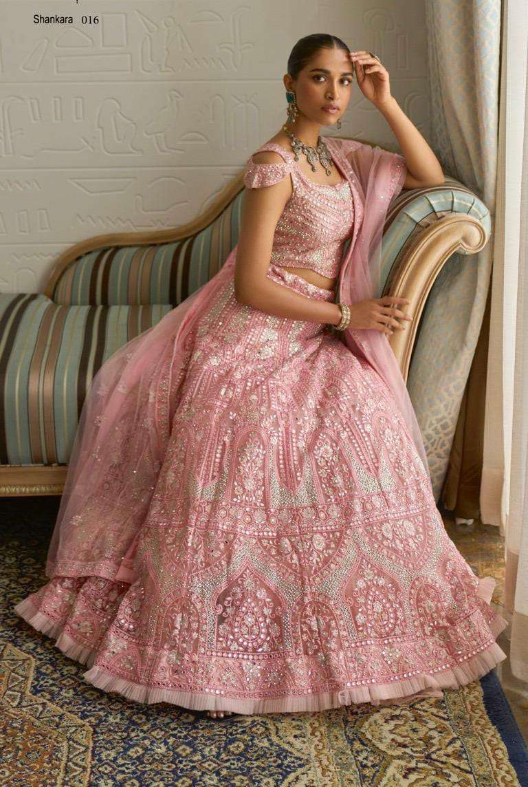 SHANKARA 016 HIT DESIGN BY AQSAWHOLESALE DESIGNER FABRIC HEAVY WORK CROP-TOP LEHENGA