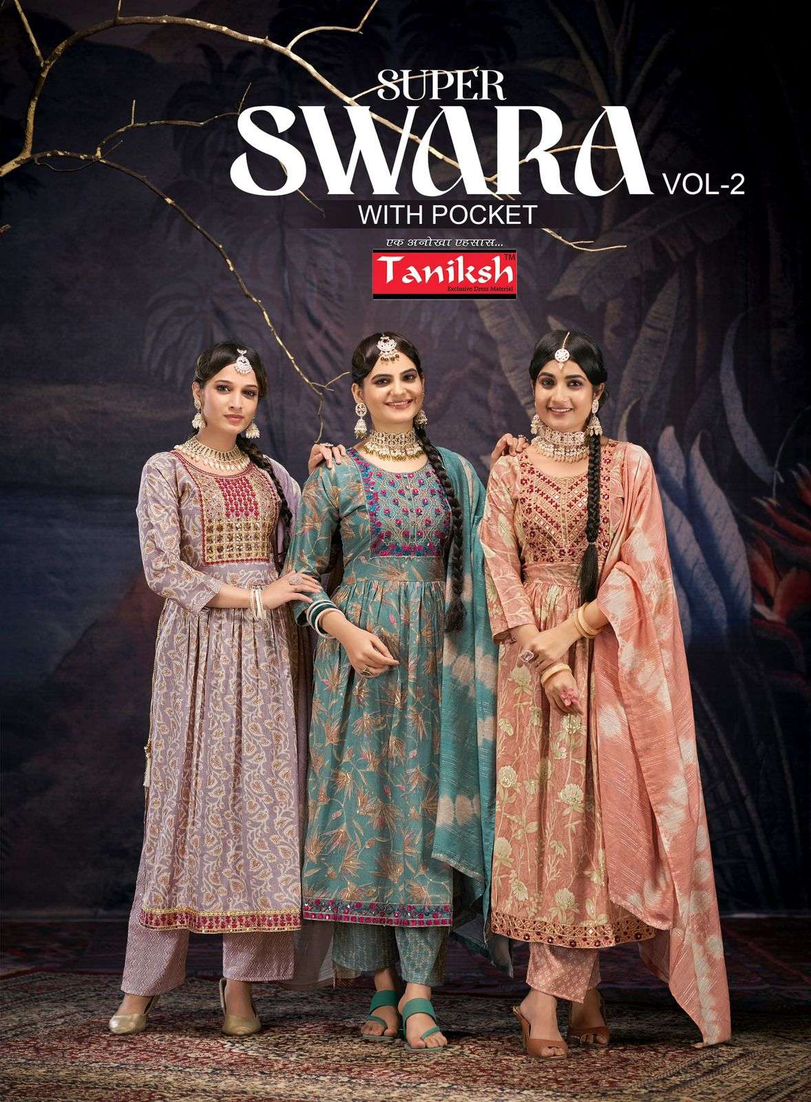 SUPER SWARA VOL-2 BY TANIKSH 2001 TO 2008 SERIES COTTON PRINT WORK READYMADE DRESSES