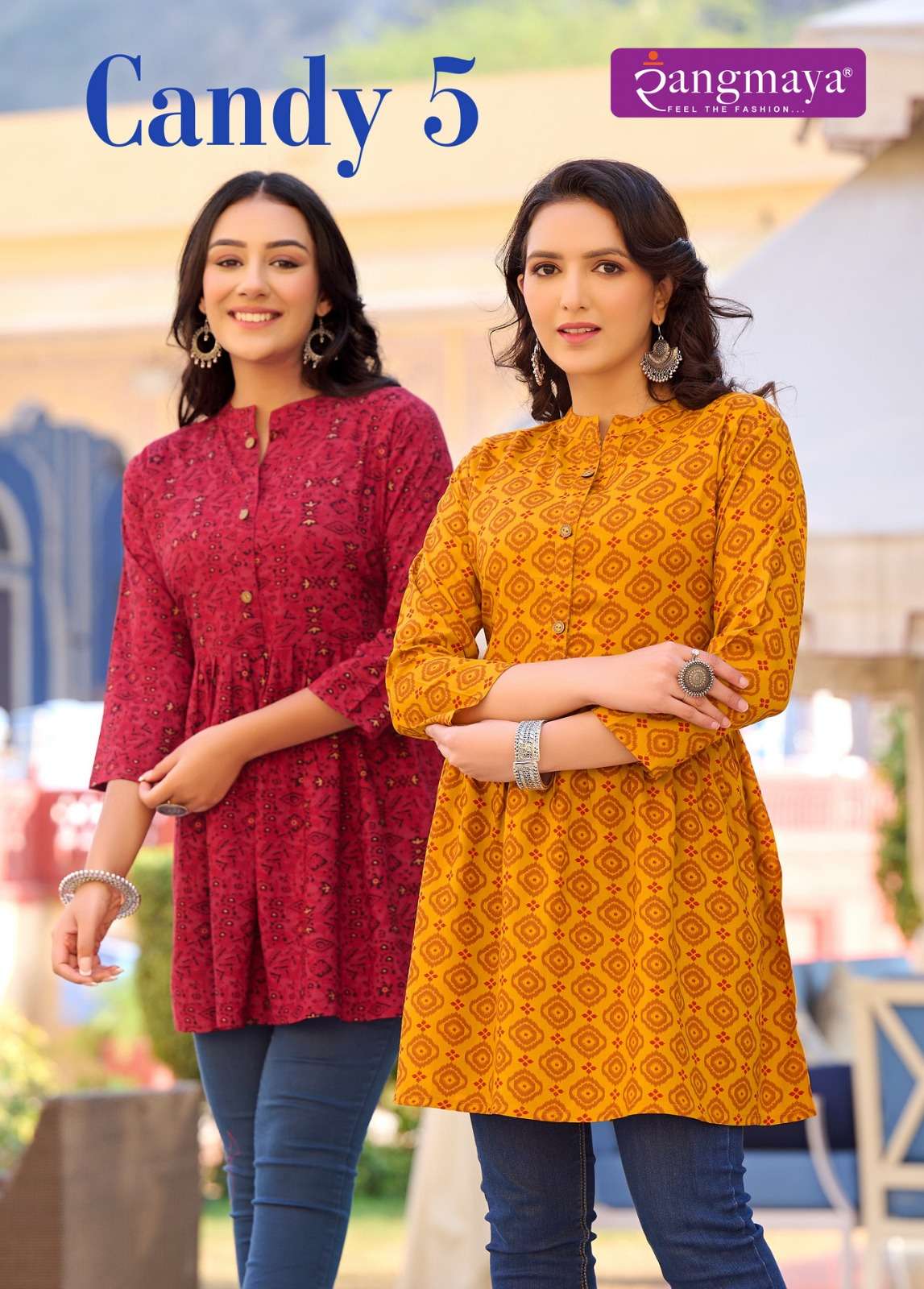 CANDY VOL-5 BY RANGMAYA 501 TO 508 SERIES FANCY PRINT WORK TUNICS
