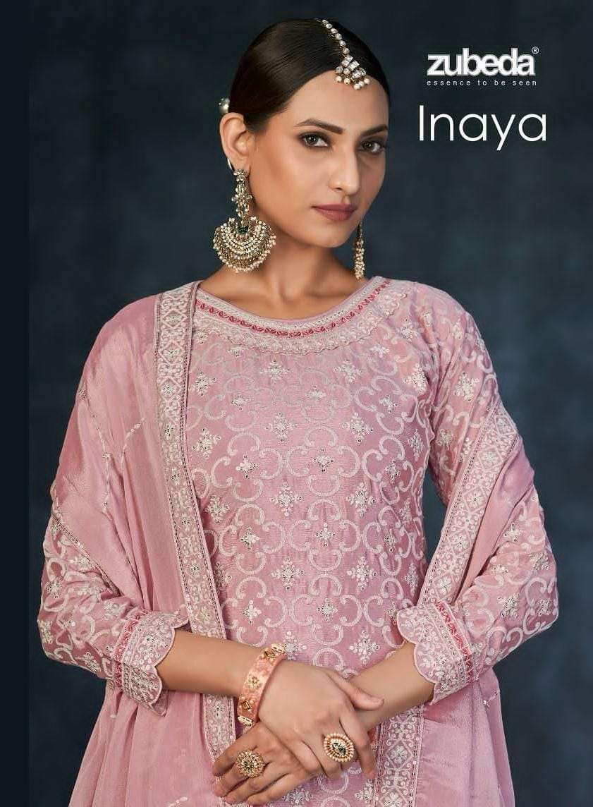 INAYA BY ZUBEDA 2001 TO 2003 SERIES CHINON SILK HEAVY HAND WORK DRESSES