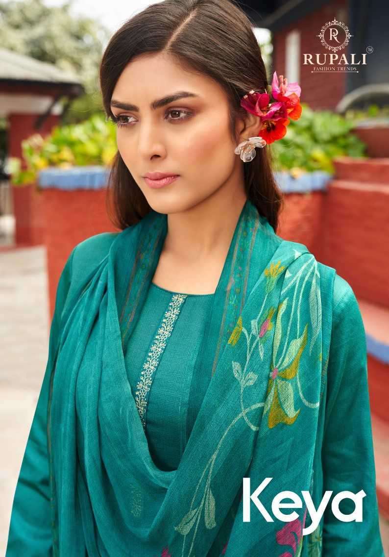 KEYA BY RUPALI 1601 TO 1606 SERIES PURE VISCOSE MUSLIN PRINT WORK DRESSES