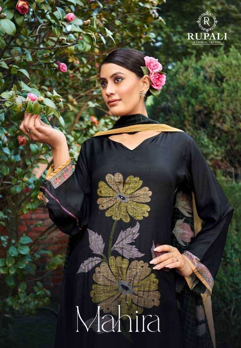MAHIRA BY RUPALI 1801 TO 1806 SERIES MUSLIN PRINT HAND WORK DRESSES