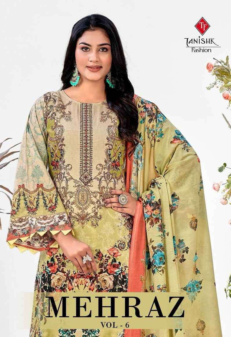 MEHRAZ VOL-6 BY TANISHK FASHION 72001 TO 72008 SERIES COTTON PRINT WORK DRESSES