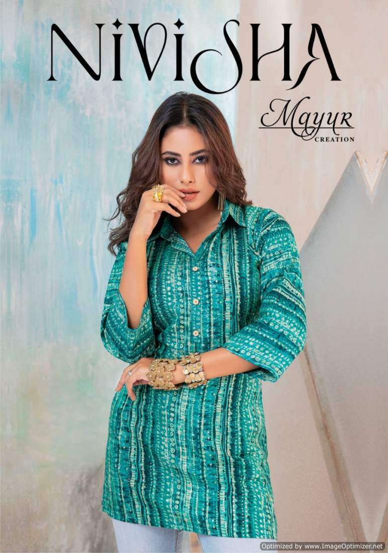 NIVISHA BY MAYUR CREATION 1001 TO 1010 SERIES HEAVY RAYON FOIL PRINT TOPS