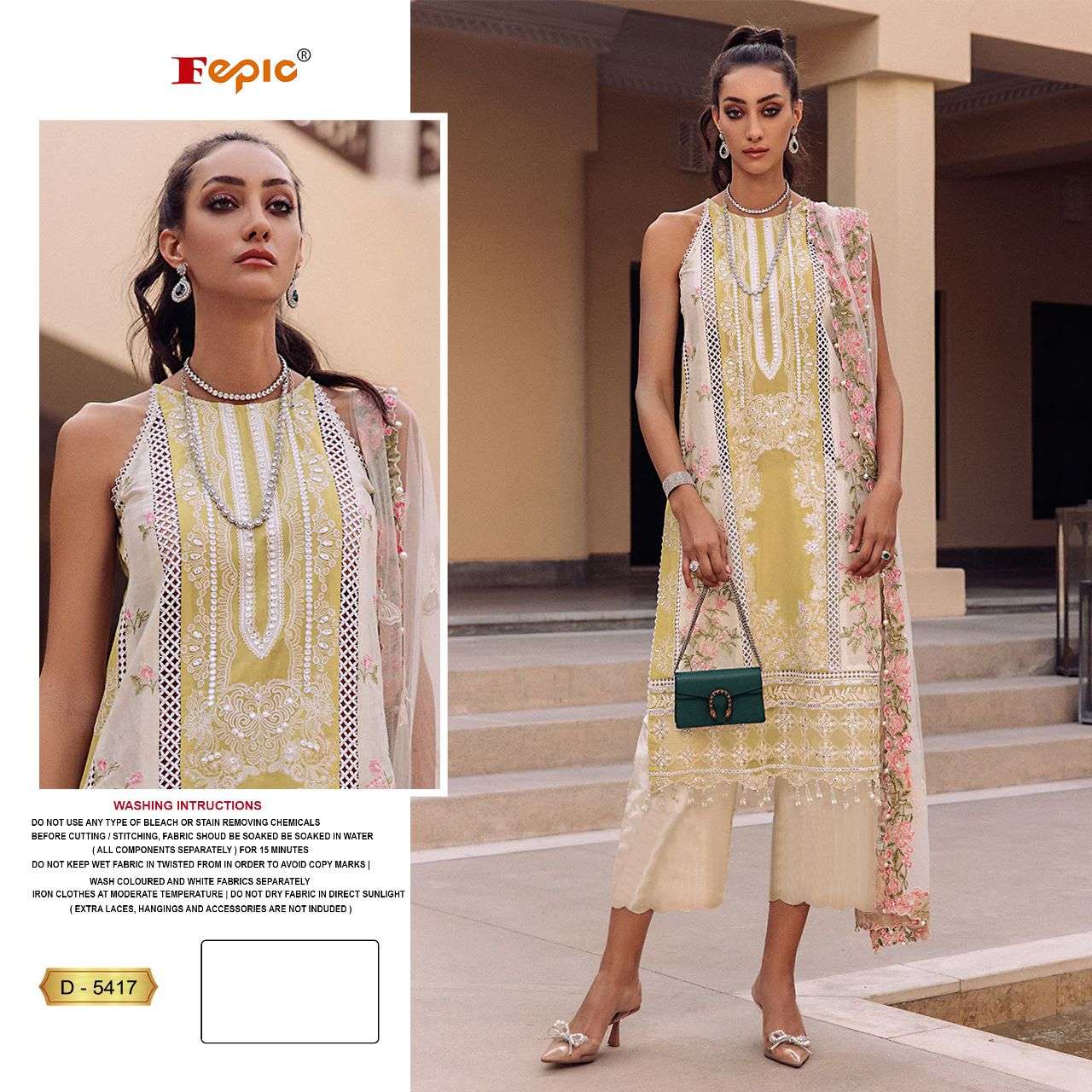 ROSEMEEN 5417 HIT DESIGN BY FEPIC PURE COTTON EMBROIDERY WORK PAKISTANI DRESS