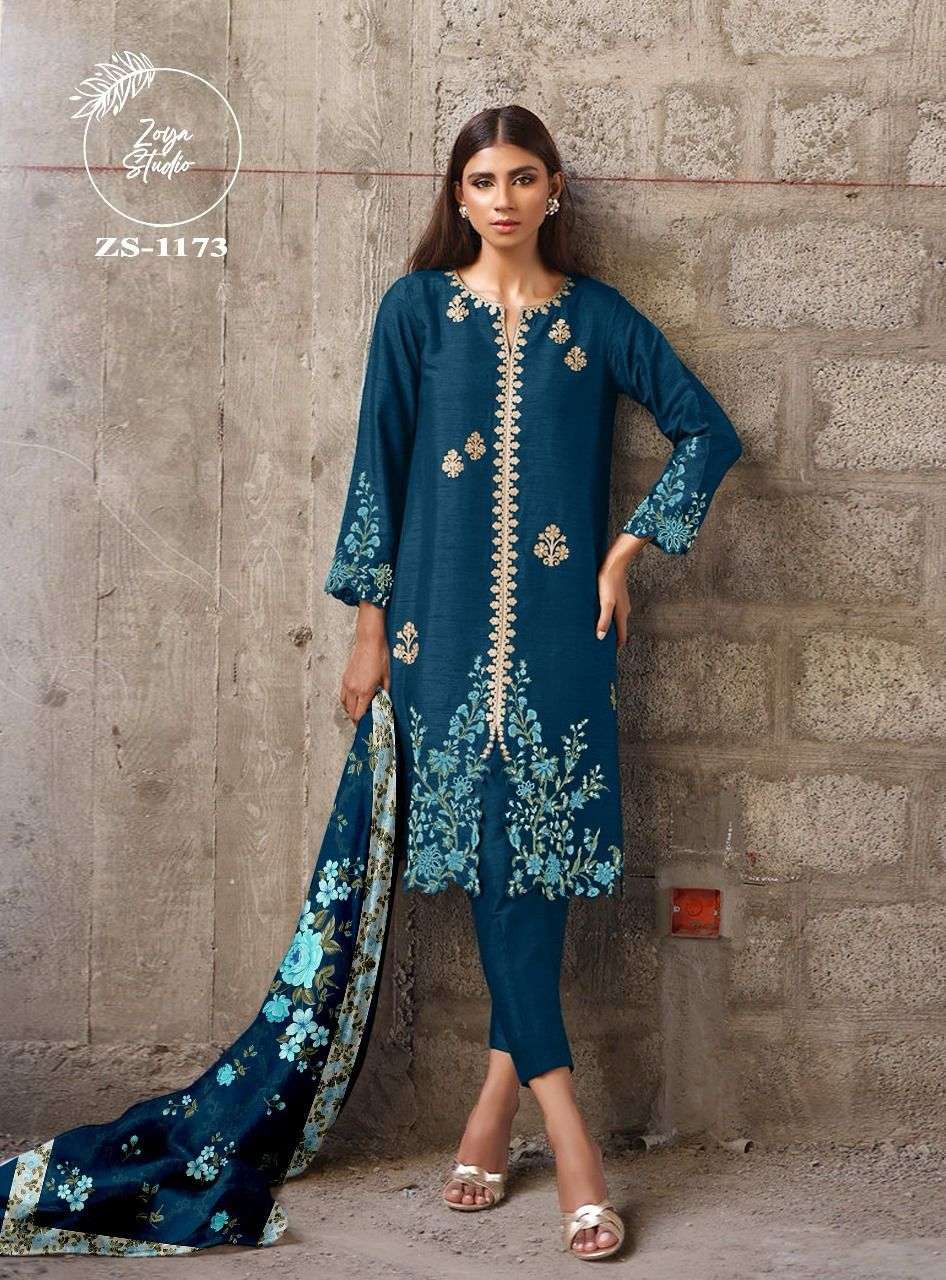 ZS-1173 COLOURS BY ZOYA STUDIO FAUX GEORGETTE EMBROIDERY WORK READYMADE DRESSES