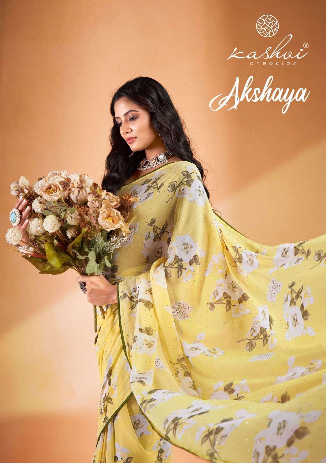 AKSHAYA BY KASHVI CREATION 1001 TO 1008 SERIES WEIGHTLESS SWAROVSKI WORK SAREES