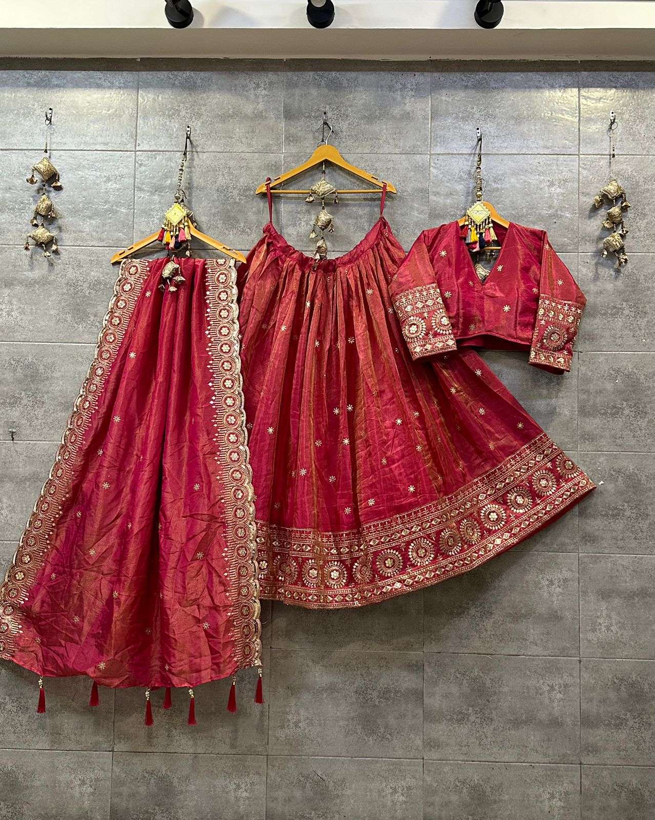 ASR-1301 COLOURS BY AQSAWHOLESALE VISCOSE TISUE SILK WORK READYMADE CHANIYA CHOLI