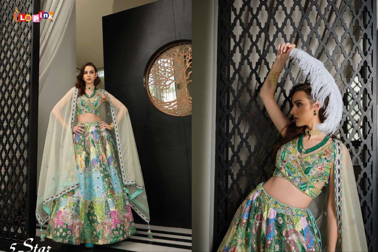5-STAR HIT DESIGN BY LAPINK FANCY FABRIC HEAVY WORK READYMADE LEHENGA CHOLI