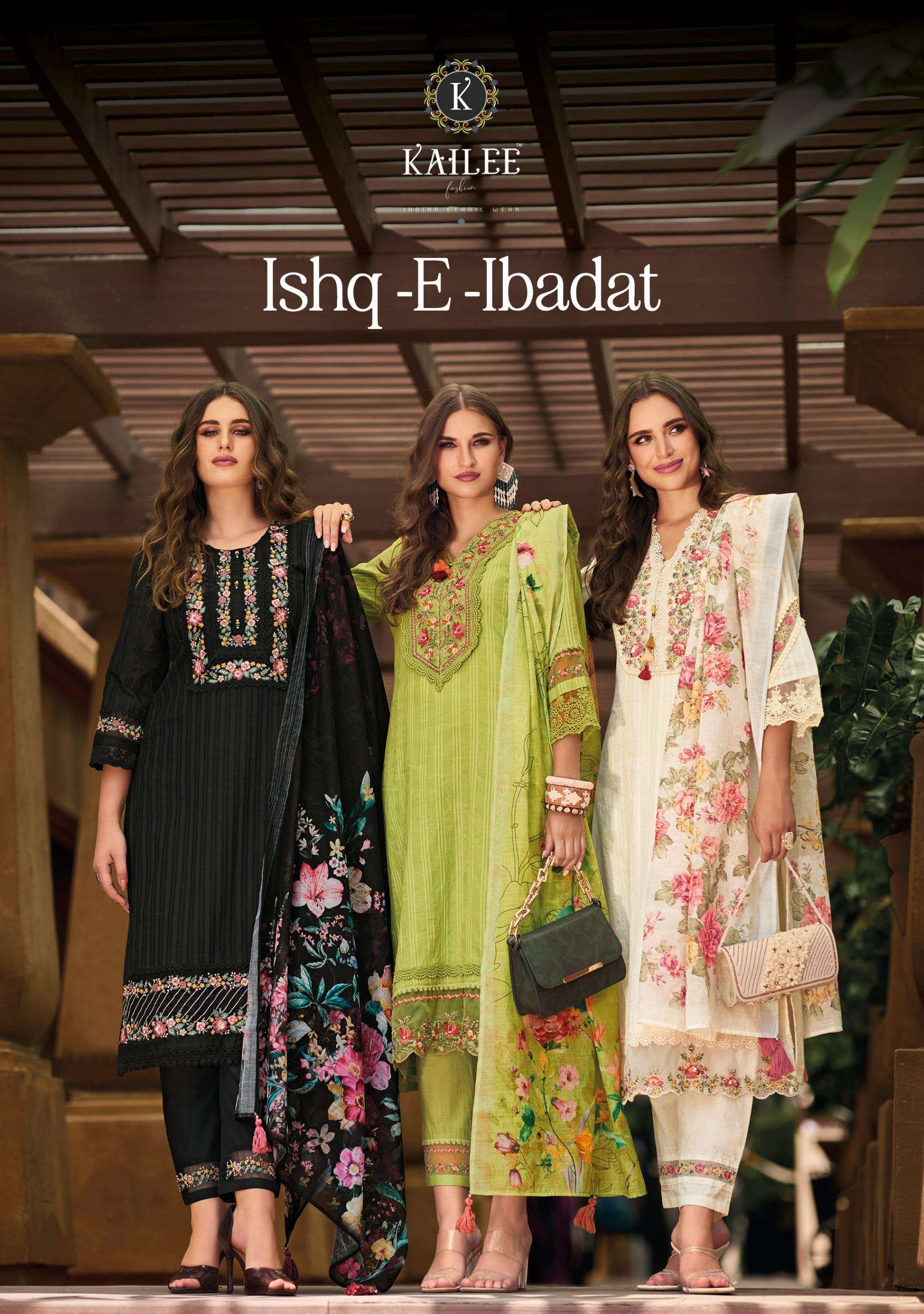 ISHQ-E-IBADAT BY KAILEE FASHION 42651 TO 42656 SERIES PURE COTTON WORK READYMADE DRESSES