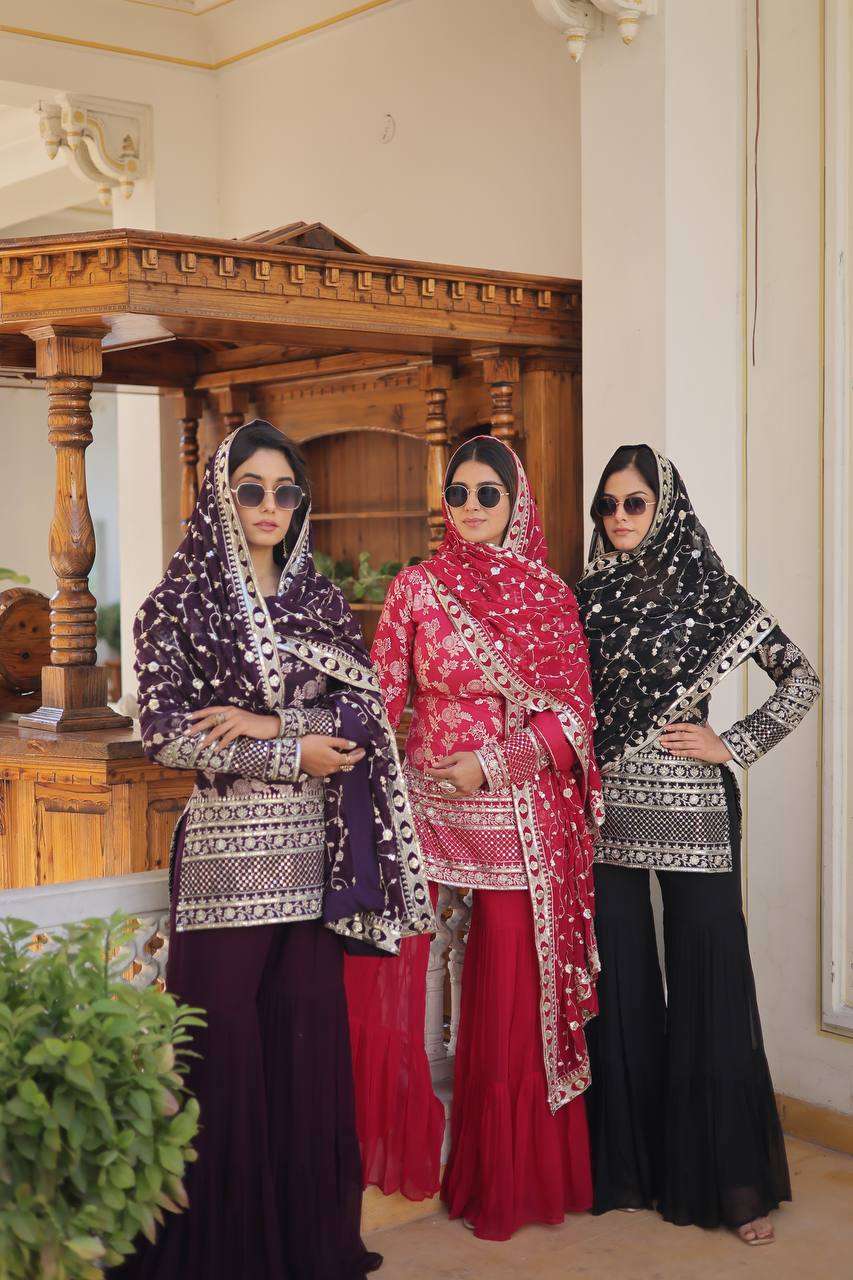 LW-9161 COLORS BY AQSAWHOLESALE VISCOSE JACQUARD ZARI WORK READYMADE DRESSES