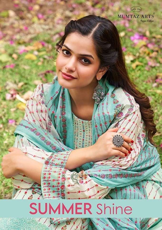 SUMMER SHINE BY MUMTAZ ARTS 1401 TO 1406 SERIES PURE LAWN PRINT EMBROIDERY DRESSES