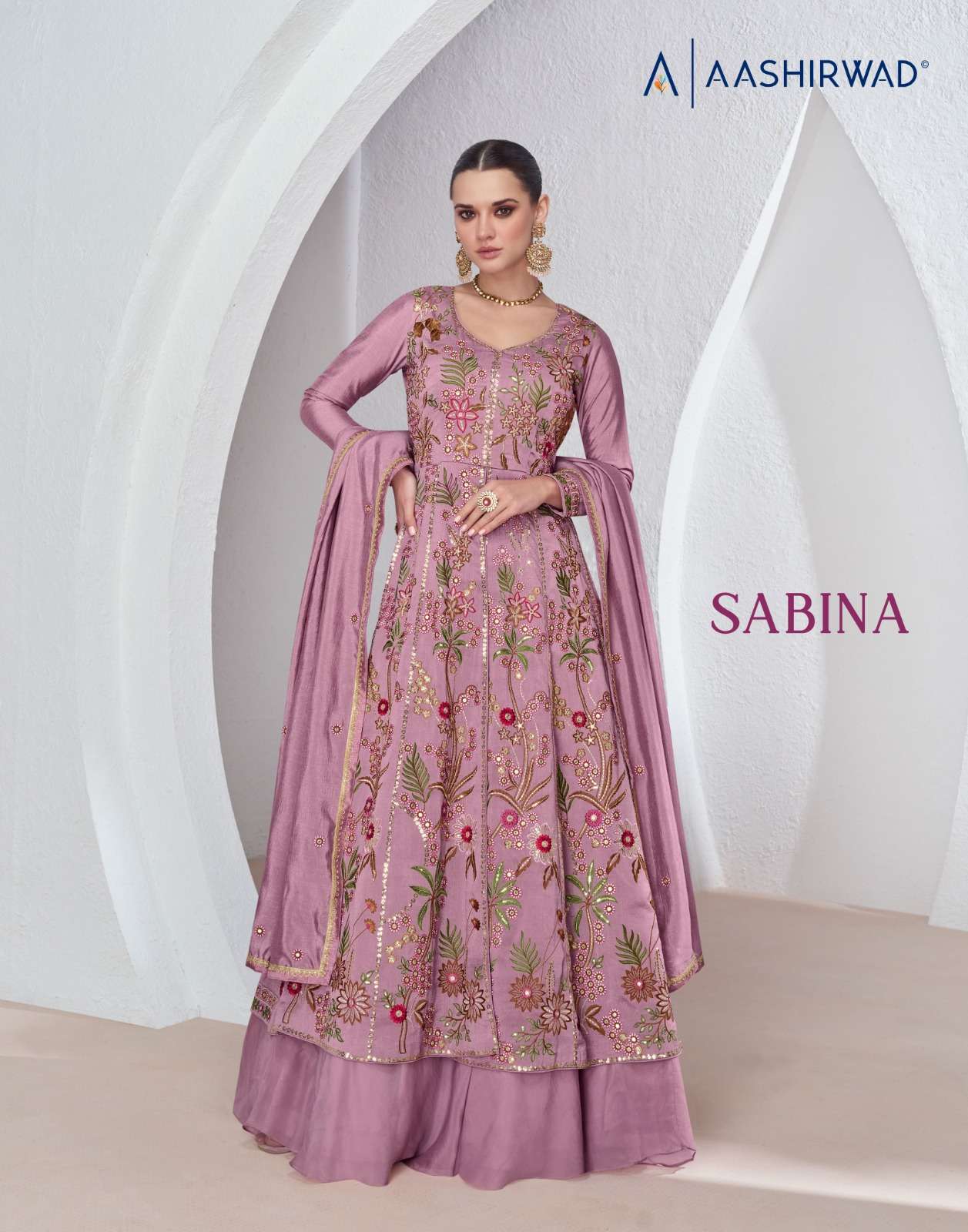 SABINA BY AASHIRWAD CREATION 9948 TO 9950 SERIES PREMIUM SILK WORK READYMADE DRESSES