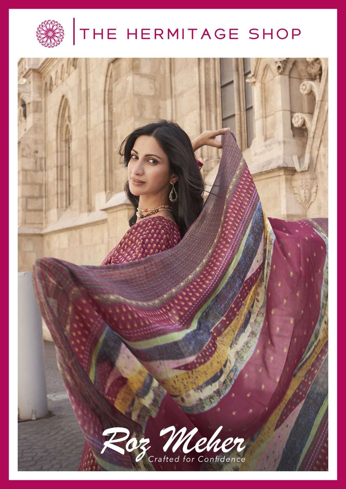 THE HERMITAGE SHOP ROZ MEHER BY AQSAWHOLESALE 8000 TO 8005 SERIES LAWN WORK DRESSES