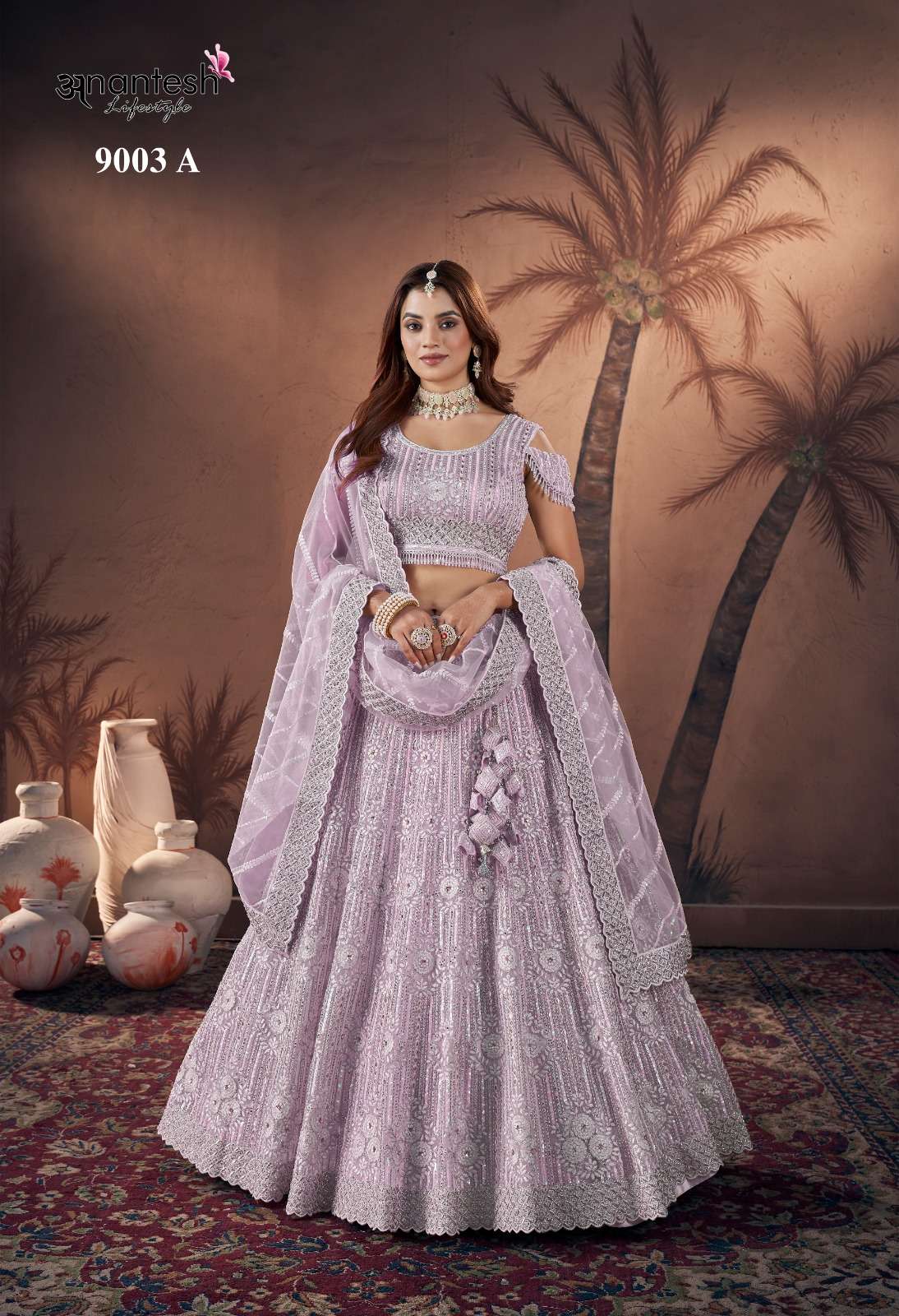 BRIDAL COUTURE 9003 COLORS BY ANANTESH LIFESTYLE PREMIUM NET HEAVY WORK LEHENGAS