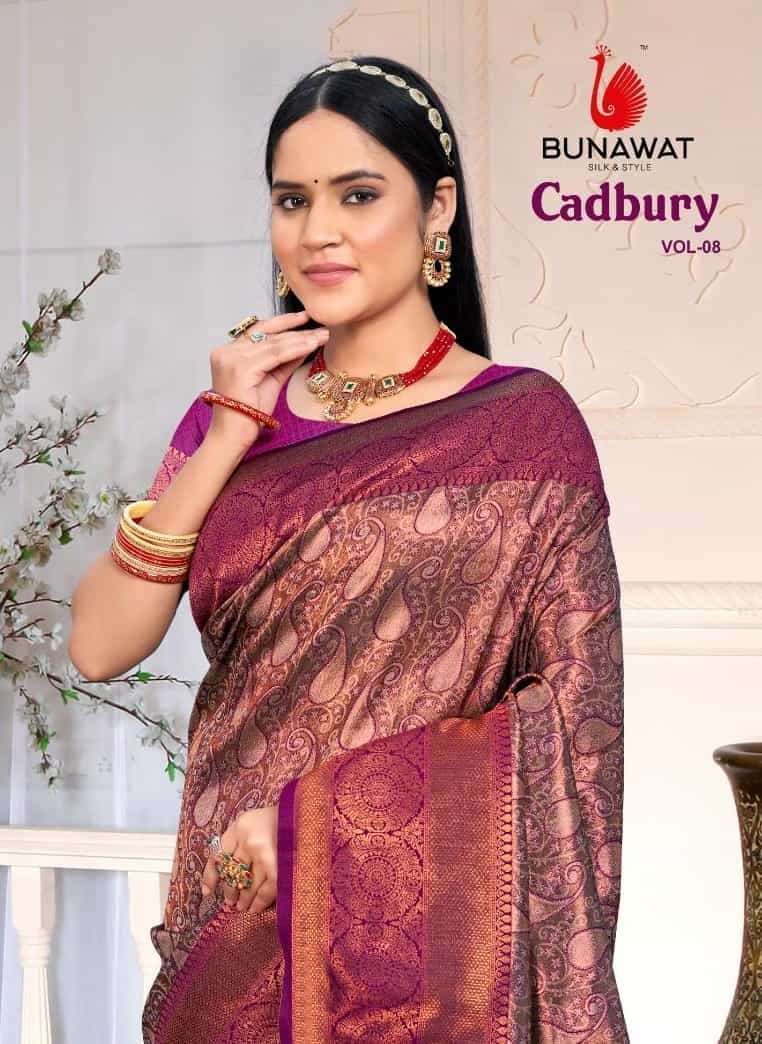 CADBURY VOL-8 BY BUNAWAT 1001 TO 1006 SERIES FESTIVE WEAR SILK SAREES