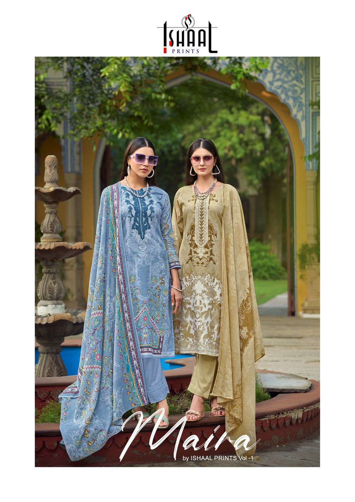 MAIRA VOL-1 BY ISHAAL PRINTS 101 TO 110 SERIES PURE LAWN PRINT WORK PAKISTANI DRESSES