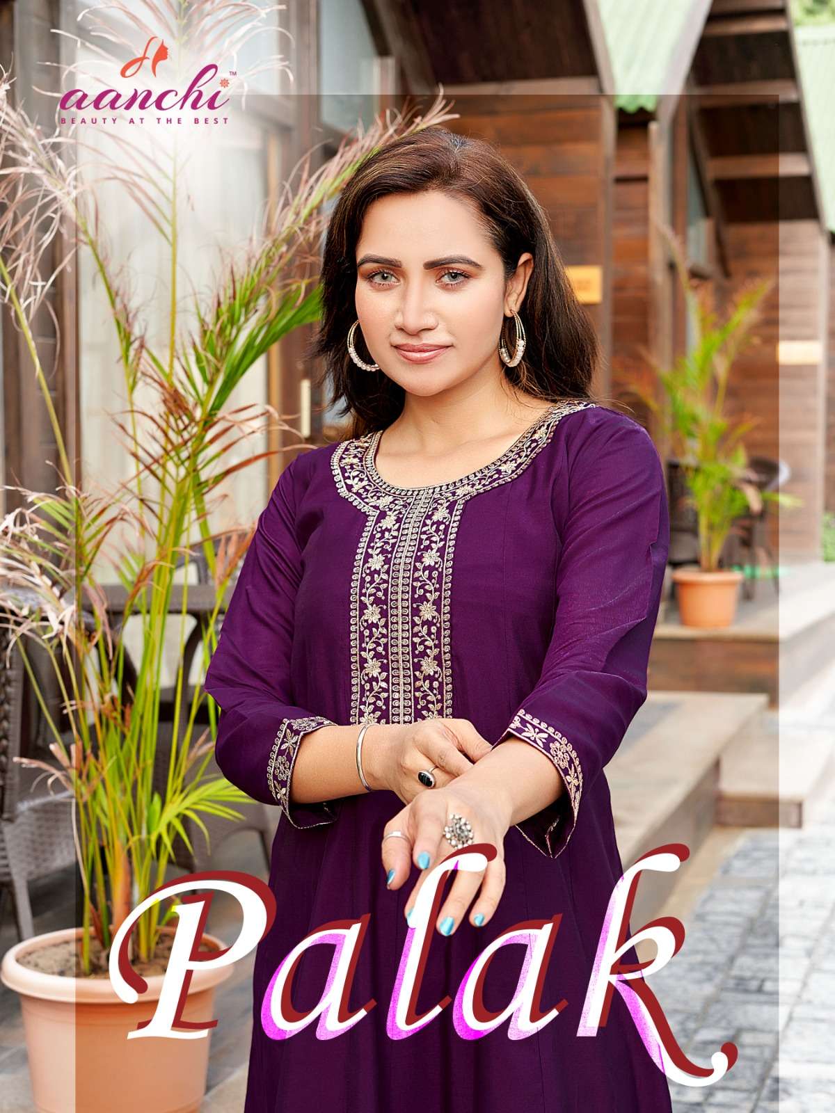 PALAK BY AANCHI 01 TO 05 SERIES ROMAN SILK EMBROIDERY WORK KURTIS