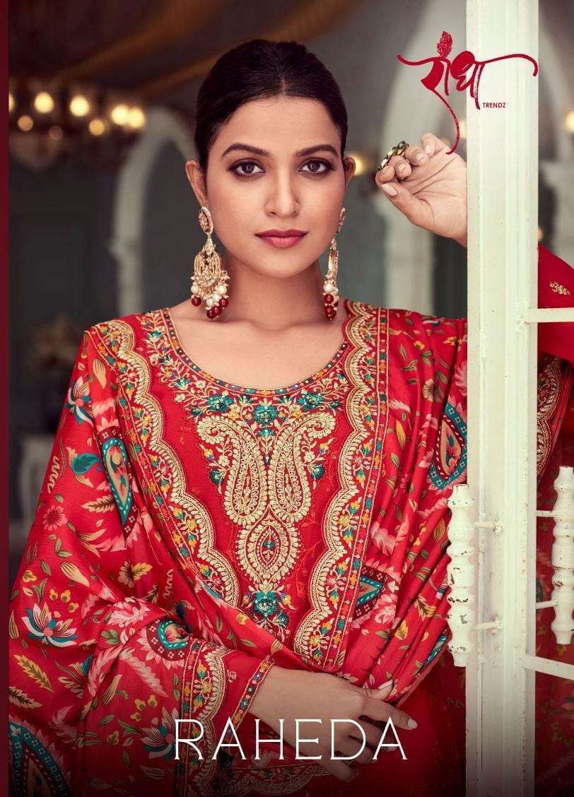RAHEDA BY RADHA TRENDZ 1191 TO 1194 SERIES REAL GEORGETTE HEAVY WORK DRESSES