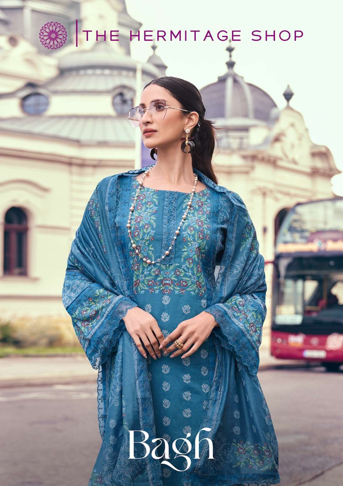 THE HERMITAGE SHOP BAGH BY AQSAWHOLESALE LAWN COTTON PRINT WORK DRESSES