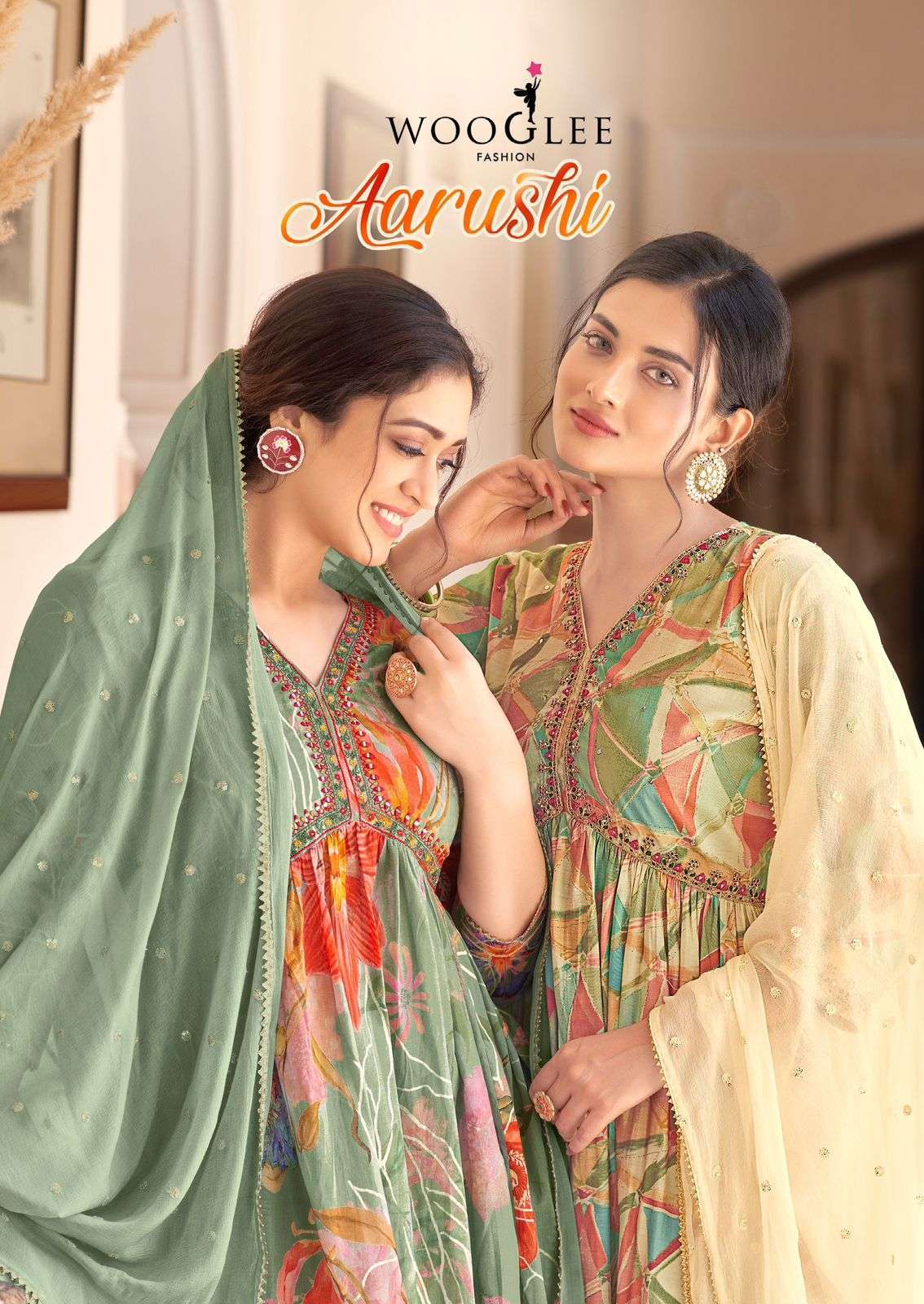 AARUSHI BY WOOGLEE 2001 TO 2004 SERIES CHINON PRINT WORK READYMADE DRESSES