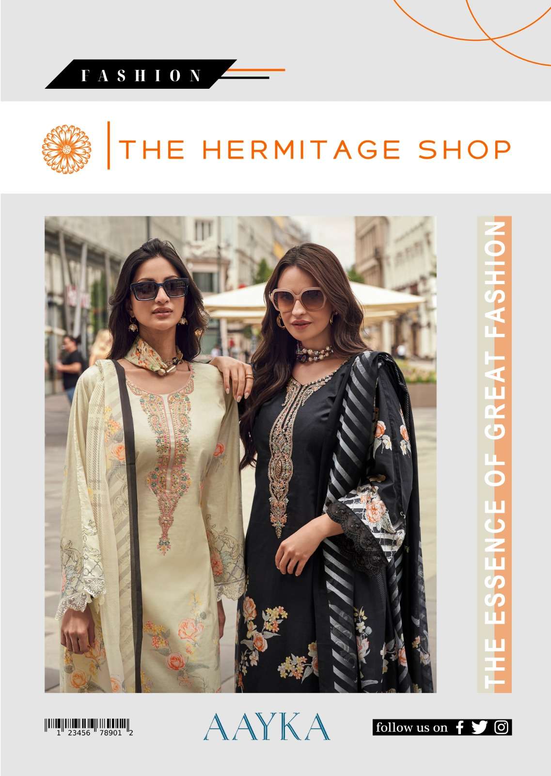 AAYKA THE HERMITAGE SHOP BY AQSAWHOLESALE 8001 TO 8006 SERIES COTTON WORK PAKISTANI DRESSES