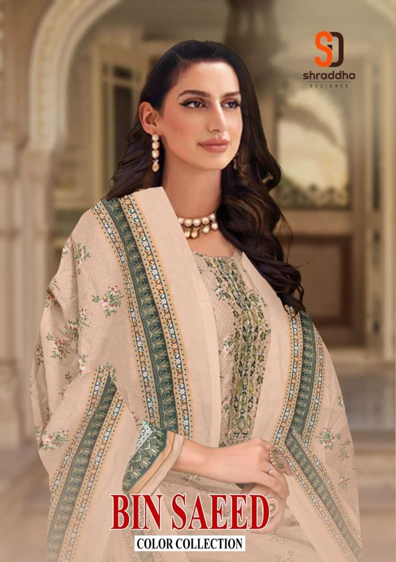 BIN SAEED COLOR EDITION BY SHRADDHA DESIGNER 1001-A TO 1001-D SERIES COTTON WORK DRESSES