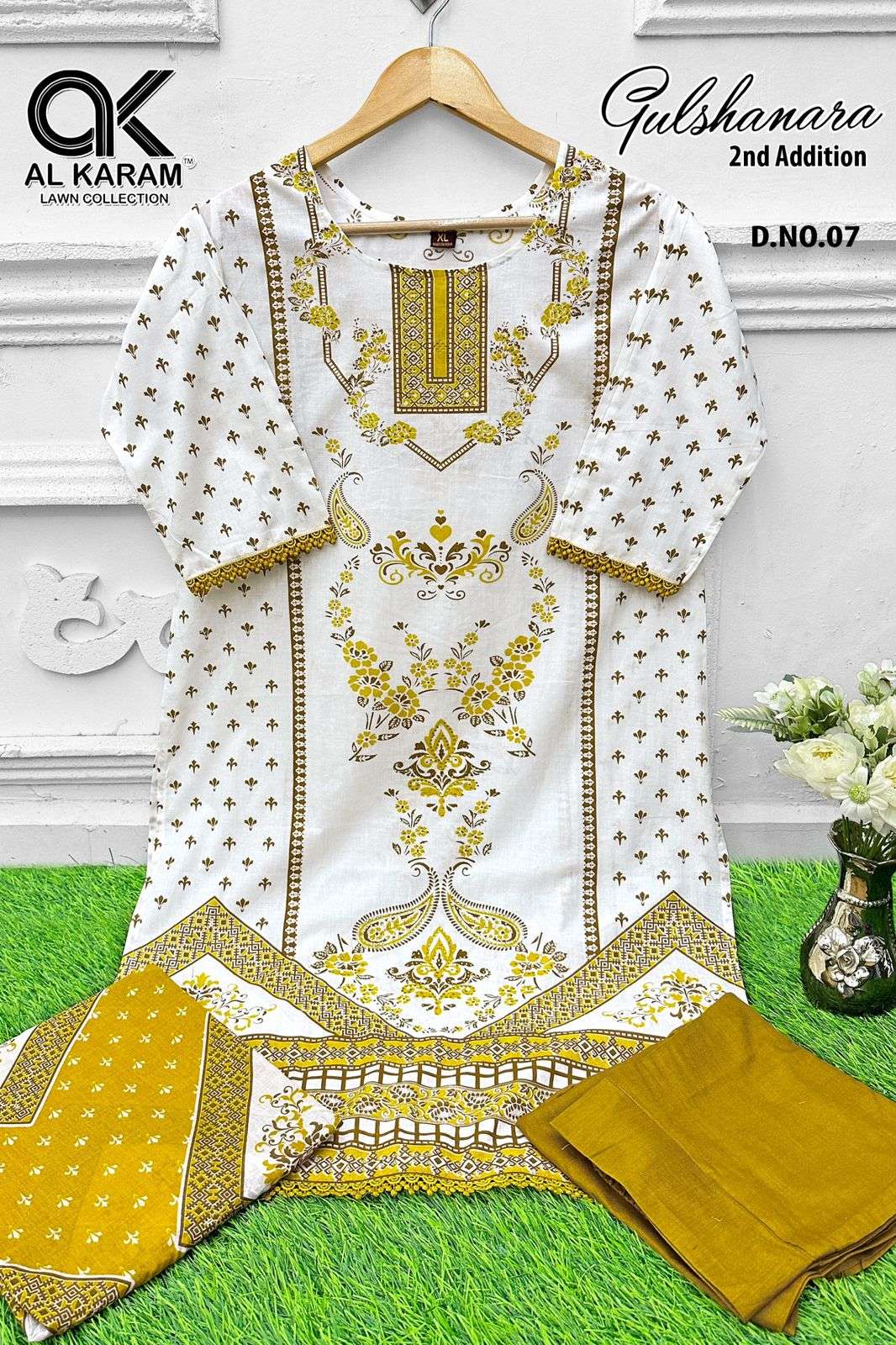 GULSHANAR VOL-2 BY AL KARAM 05 TO 08 SERIES PURE LAWN PRINT WORK READYMADE DRESSES
