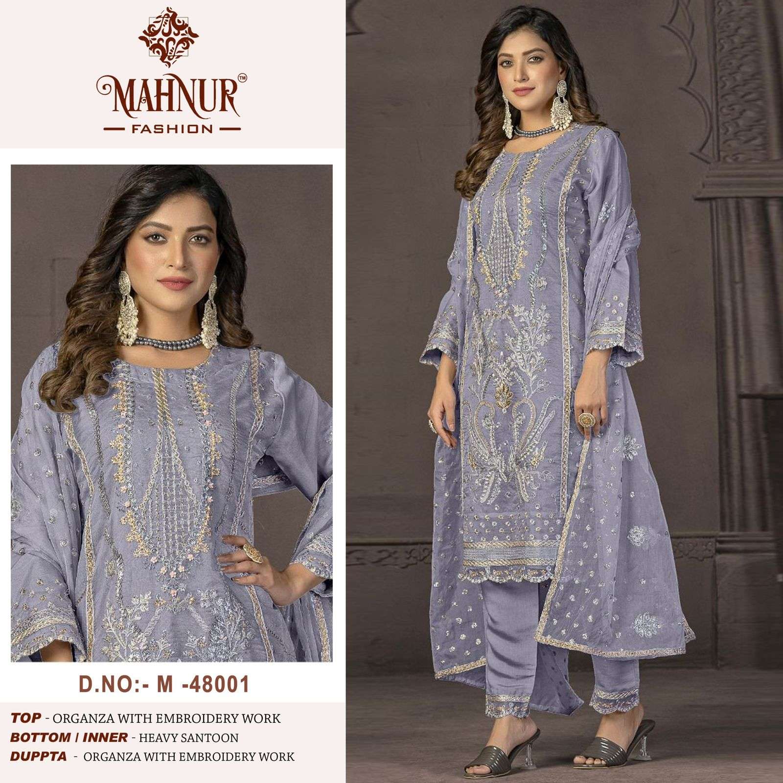 MAHNUR VOL-48 BY MAHNUR FASHION 48001 & 48002 SERIES ORGANZA WORK PAKISTANI DRESSES