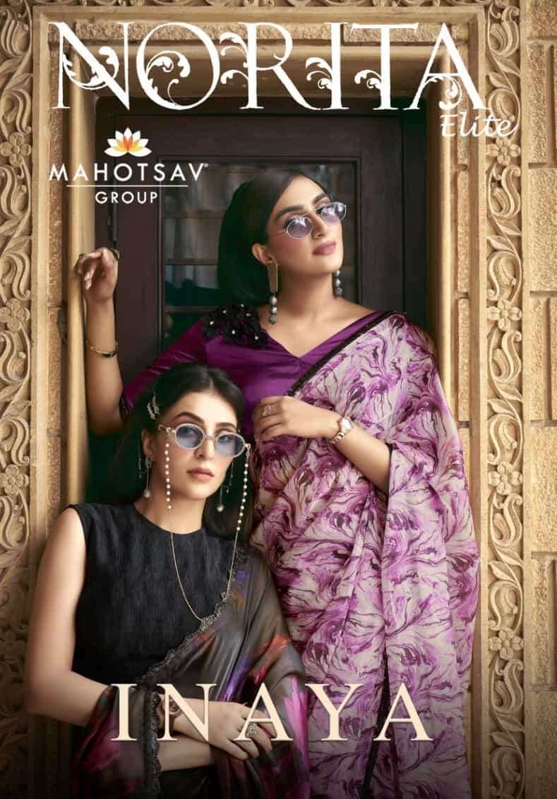 NORITA INAYA BY MAHOTSAV 43803 TO 43813 SERIES SATIN SILK PRINT WORK SAREES