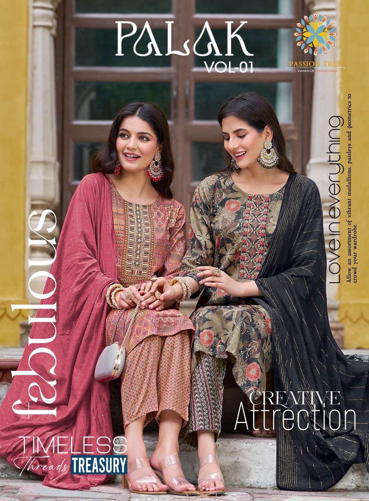 PALAK VOL-1 BY PASSION TREE 1001 TO 1010 SERIES CAPSULE PRINT WORK READYMADE DRESSES