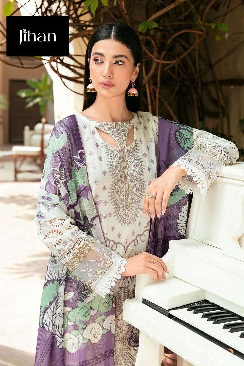 RIWAYAT LUXURY LAWN COLLECTION BY JIHAN 3457 & 3458 SERIES RAYON EMBROIDERY WORK DRESSES