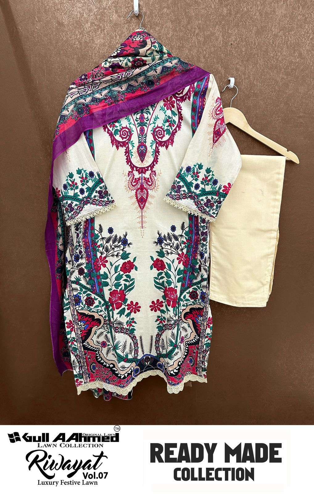 RIWAYAT VOL-7 BY GULL AAHMED PURE LAWN PRINT READYMADE PAKISTANI DRESSES