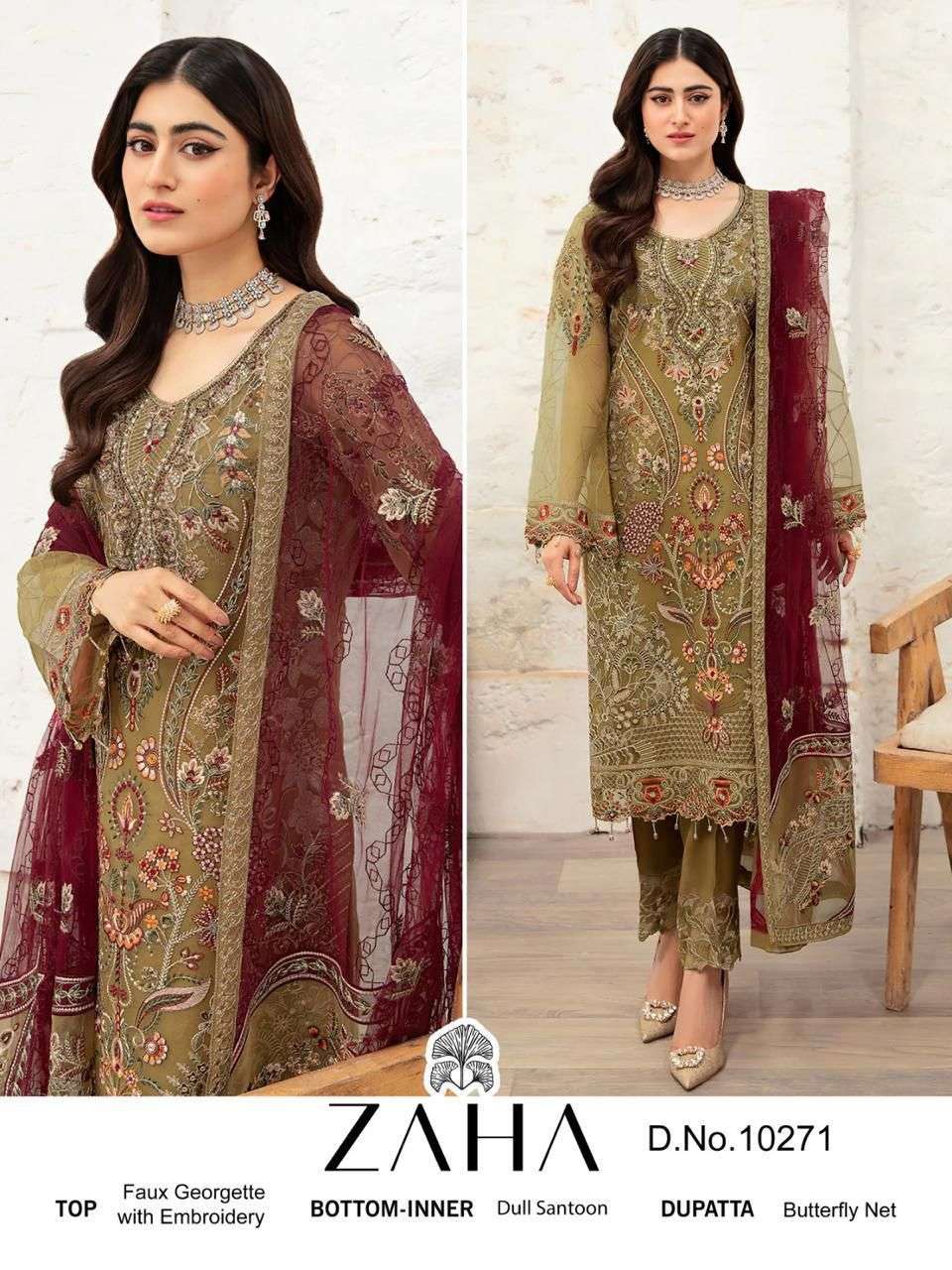 ZAHA 10271 HIT DESIGN BY ZAHA GEORGETTE HEAVY EMBROIDERY PAKISTANI DRESS