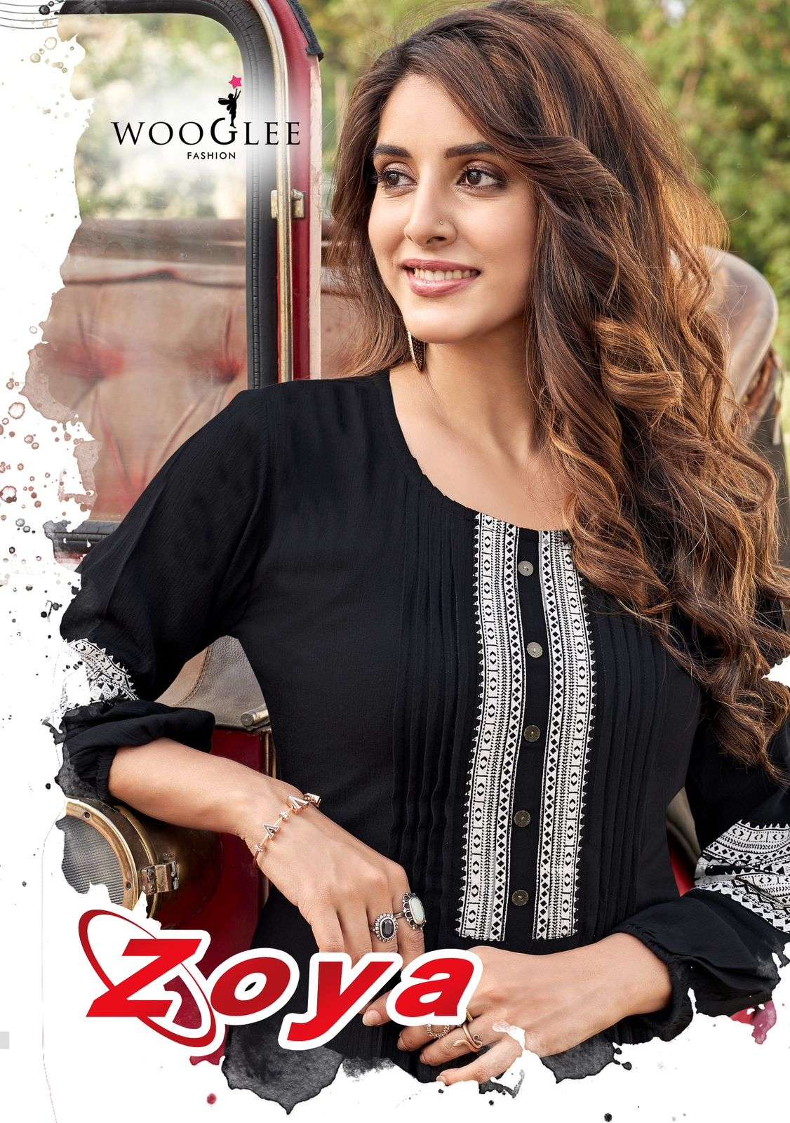 ZOYA BY WOOGLEE 1001 TO 1004 SERIES RAYON EMBROIDERY WORK TOPS