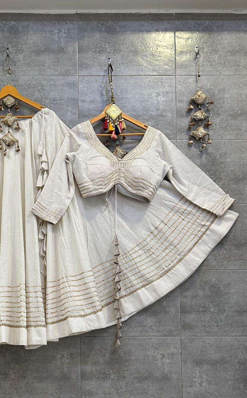 ASR-VINTAGE BY AQSAWHOLESALE KHADI COTTON WORK READYMADE NAVRATRI CHANIYA CHOLIS