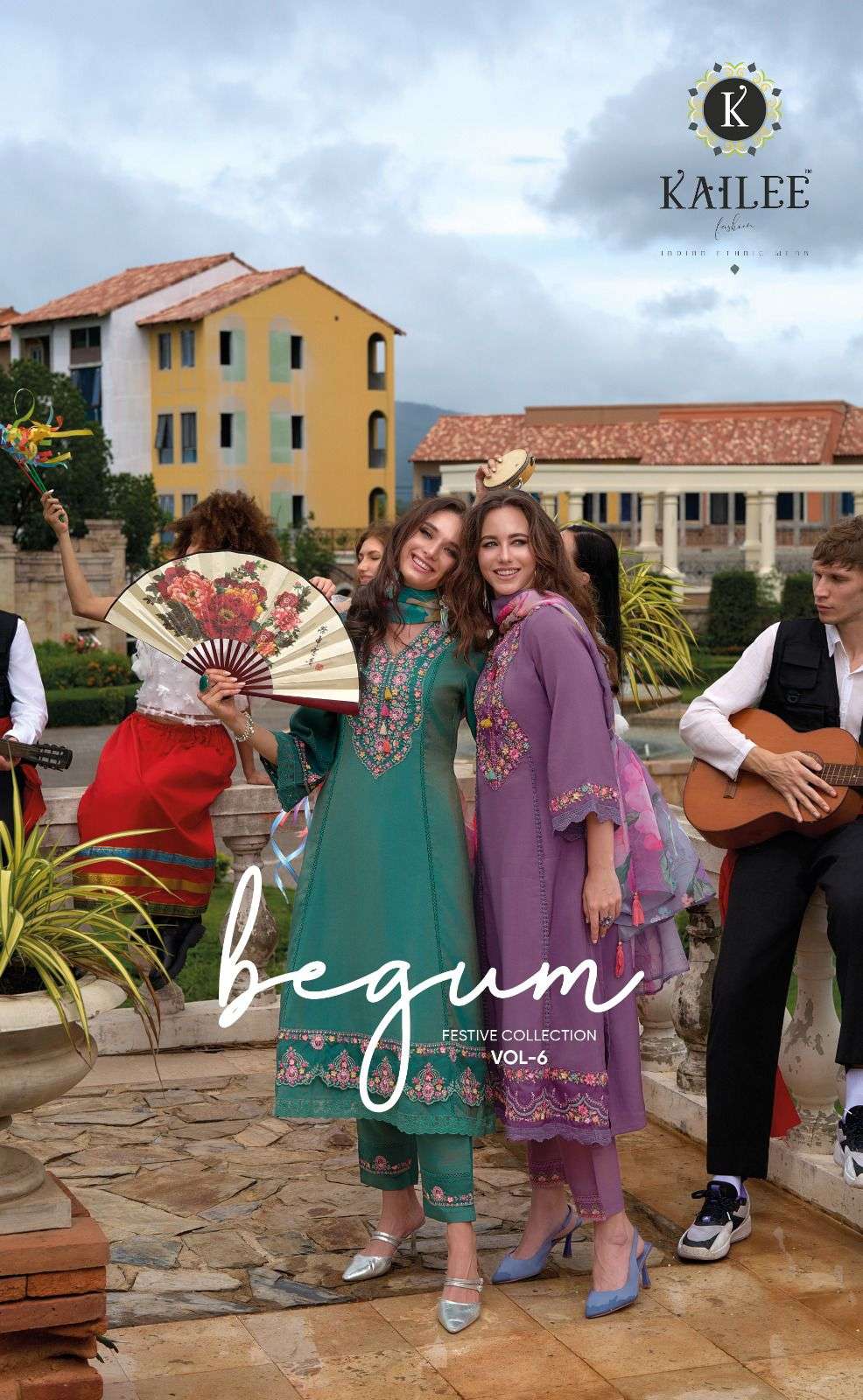 BEGUM VOL-6 BY KAILEE FASHION 42727 TO 42734 SERIES VISCOSE SILK WORK READYMADE DRESSES