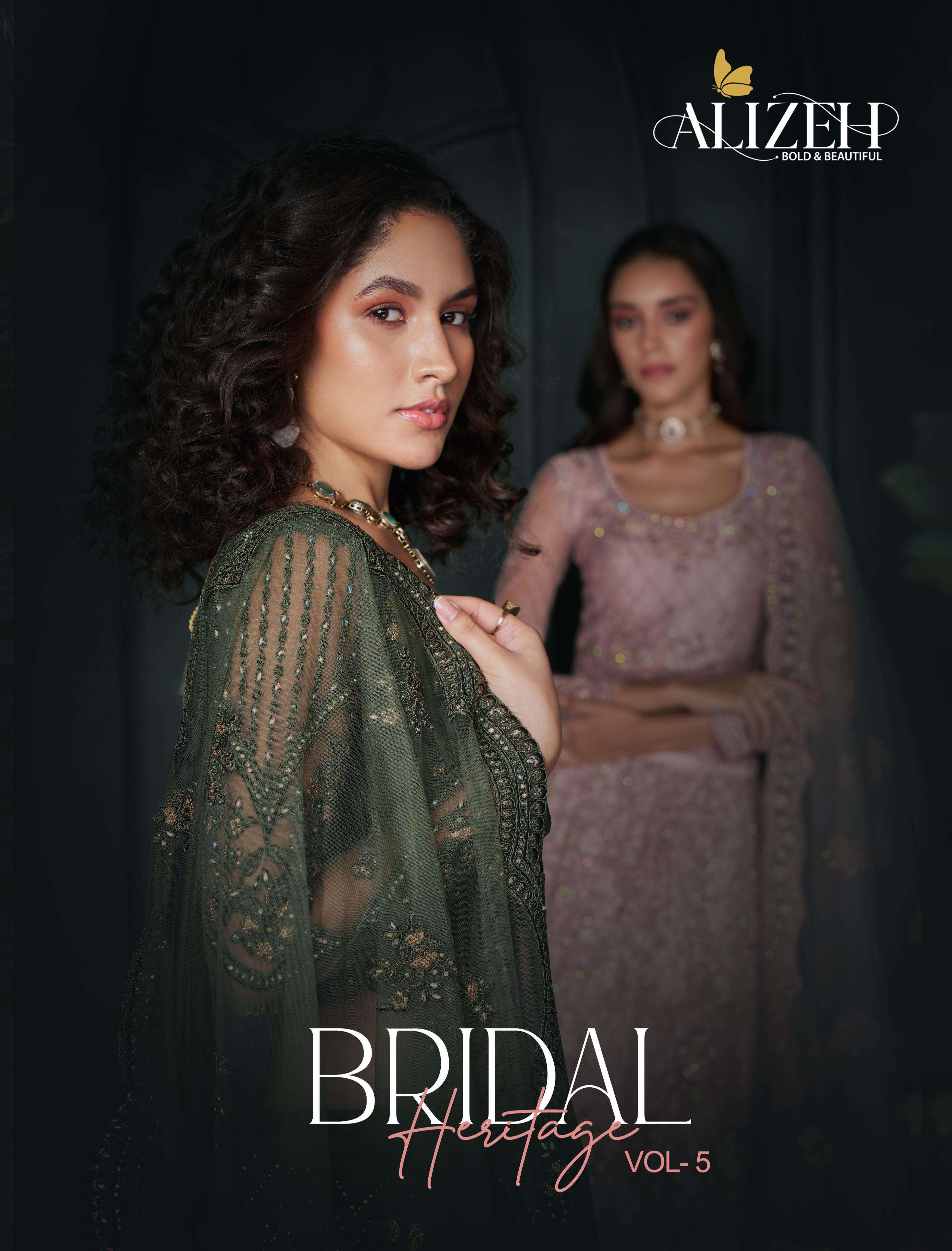 BRIDAL HERITAGE VOL-5 BY ALIZEH 1081 TO 1084 SERIES NET HEAVY WORK BRIDAL LEHENGAS