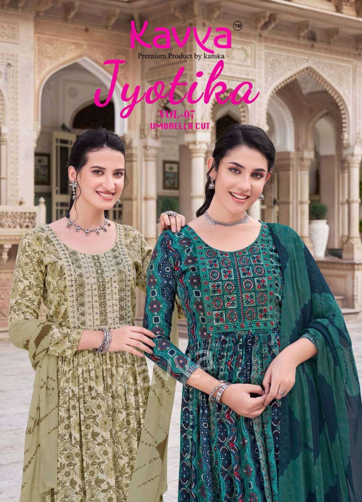JYOTIKA VOL-7 BY KAVYA 7001 TO 7010 SERIES CAPSULE PRINT WORK READYMADE DRESSES